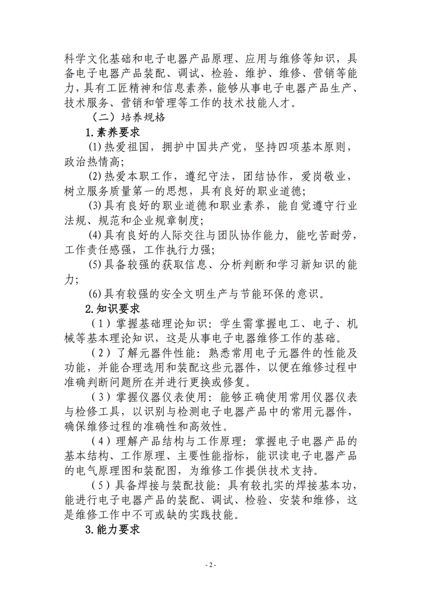 710105广西星空体育(中国)官方网站-STAR SPORTS电子电器应用与维修专业人才培养方案_01.png